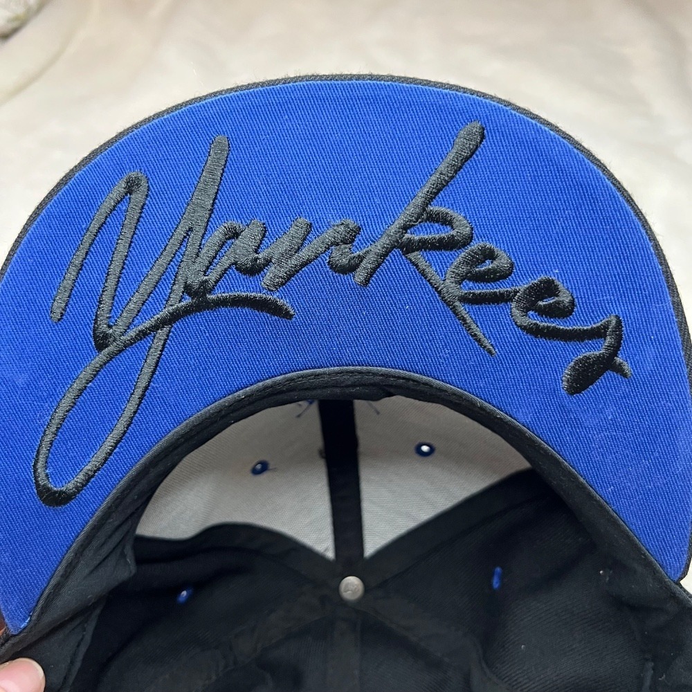 ✨47 Brand Yankees Fitted Hat LOREDO‎ Baseball Cap MLB Black Blue Adjustable